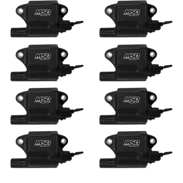 MSD IGNITION COILS PRO POWER SERIES GM LS2/LS7 ENGINES, BLACK, 8-PACK