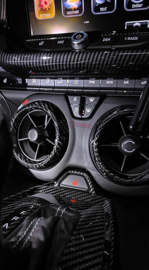 16-24 Camaro Carbon Fiber Center Console AC Vent Covers