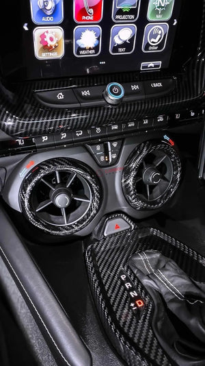 16-24 Camaro Carbon Fiber Center Console AC Vent Covers