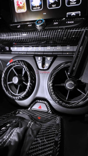 16-24 Camaro Carbon Fiber Center Console AC Vent Covers