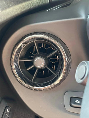 16-24 Camaro Carbon Fiber Dash AC Vent Chrome Delete Covers