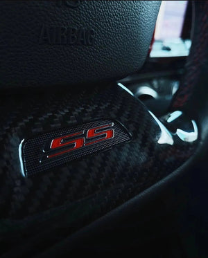 16-24 Camaro Carbon Fiber Lower Steering Wheel Emblem Trim Cover