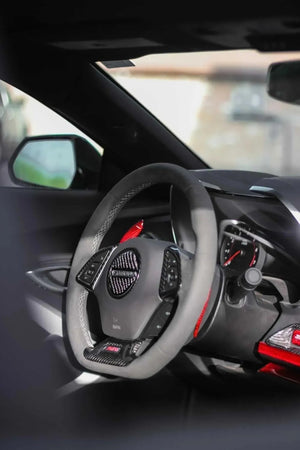 16-24 Camaro Carbon Fiber Lower Steering Wheel Emblem Trim Cover