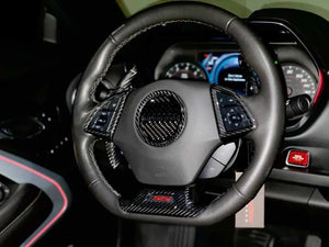 16-24 Camaro Carbon Fiber Lower Steering Wheel Emblem Trim Cover